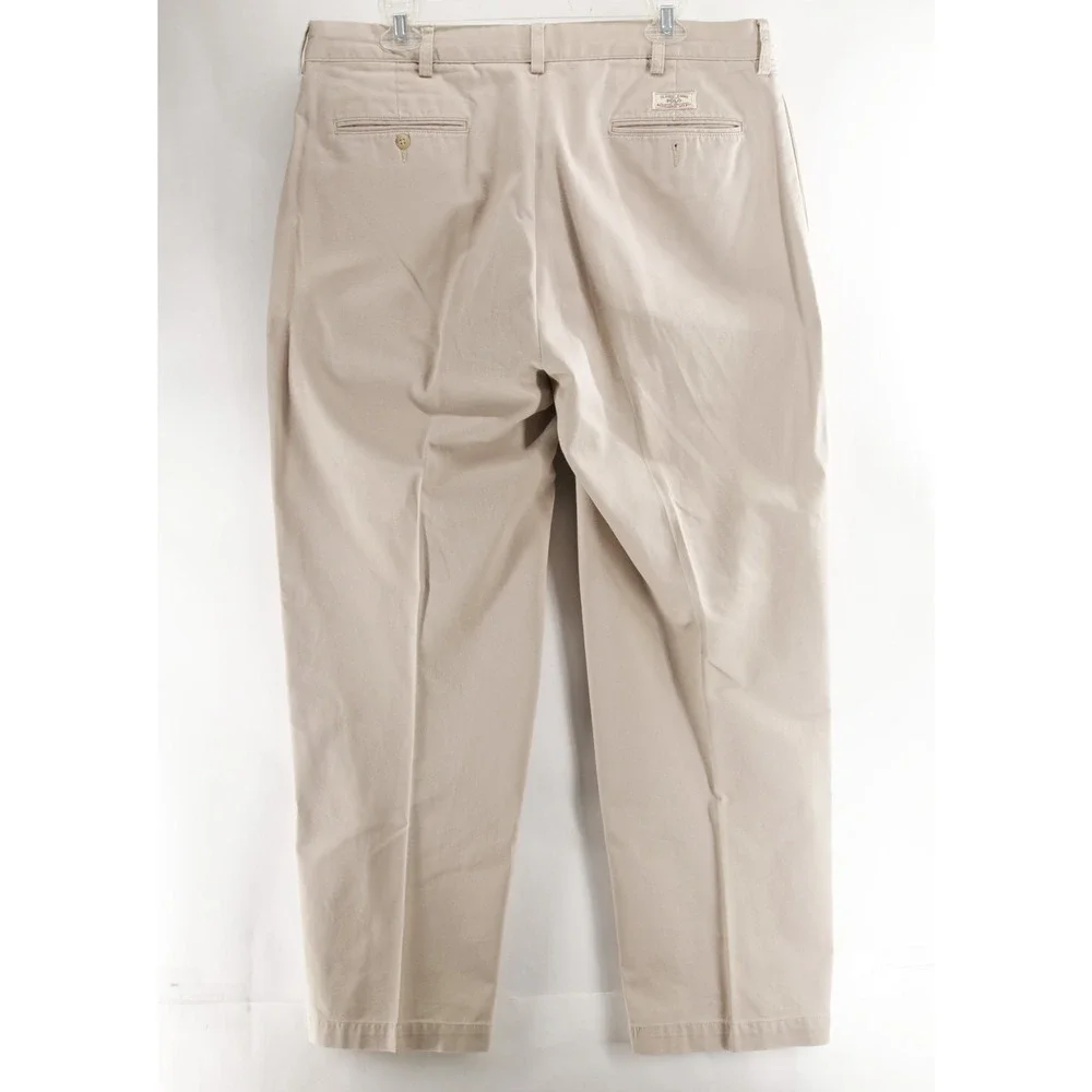 Vintage Polo Ralph Lauren Andrew Pant Mens 38x30 Khaki Tan Pleated Chino Trouser